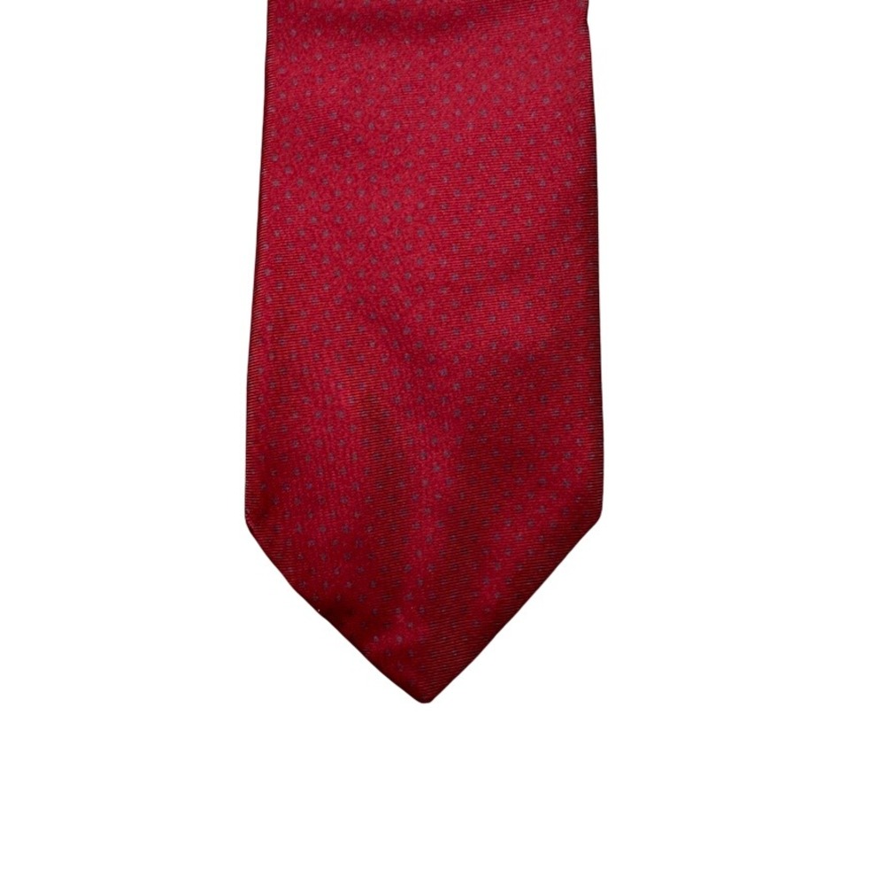 Hardy Amies London Red Silk Micro Dot Pattern Mens Necktie Formal Tie